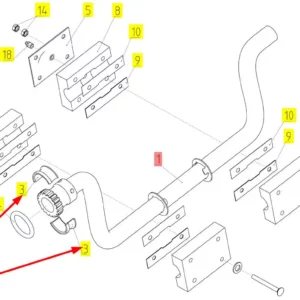 Oryginalna panewka wałka o numerze katalogowym 100071049, stosowana w kombajnach zbożowych marki Rostselmash schemat.