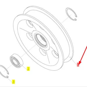 Oryginalna rolka napinająca o numerze katalogowym 100071650, stosowana w kombajnach zbożowych marki Rostselmash schemat.