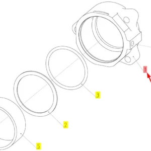 Oryginalna obudowa mocowania wałka o numerze katalogowym 100075007, stosowana w kombajnach zbożowych marki Rostselmash schemat.