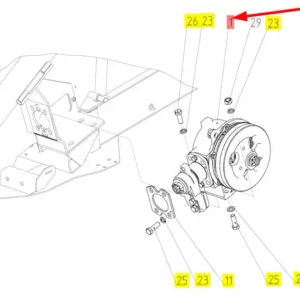Oryginalny reduktor o numerze katalogowym 100090194, stosowany w hederach zbożowych marki Rostselmash schemat