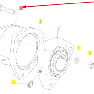 Oryginalna śruba M10 x 50 o numerze katalogowm 100094161, stosowana w kombajnach zbożowych marki Rostselmash schemat.