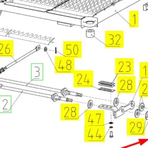 Oryginalna podkładka okrągła o numerze katalogowym 100094559, stosowana w kombajnach  zbożowych marki Rostselmash- schemat.