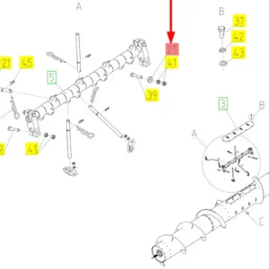 Oryginalna podkładka okrągła o numerze katalogowym 100094628, stosowana w hederach i kombajnach zbożowych marki Rostselmash- schemat.