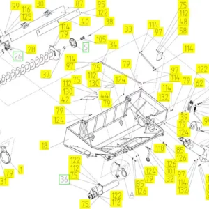 Oryginalna śruba szesciokątna M12 x 45 o numerze katalogowym 100094845, stosowana w kombajnach zbożowych marki Rostselmash- schemat.