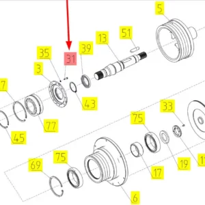 Oryginalna śruba M6- 6g x 25 o numerze katalogowym 100095905, stosowana w kombajnach zbożowych marki Rostselmash- schemat.