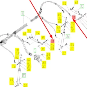 Oryginalna zawleczka o wymiarze 4 x 22 i numerze katalogowym 100097815, stosowana w hederach i kombajnach zbożowych marki Rostselmash- schemat.