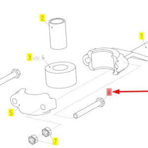 Oryginalna śruba z łbem 6-katnym M10 o numerze katalogowym 100097819, stosowana w kombajnach zbożowych marki Rostselmash- schemat.
