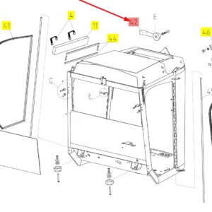 Oryginalna dźwignia o numerze katalogowym 100101417, stosowana w kombajnach zbożowych marki Rostselmash schemat.