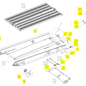 Oryginalna podkładka specjalna o numerze katalogowym 100107215, stosowana w kombajanch zbożowych marki Rostselmash schemat.