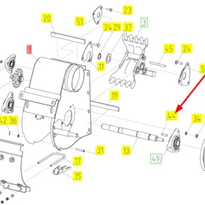 Oryginalny klin o wymiarach 8mm x 7mm x 36mm z numerem katalogowym 100109208, stosowany w kombajnach zbożowych marki Rostselmash schemat.