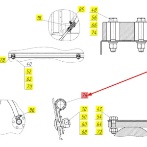 Oryginalna obejma przewodu o numerze katalogowym 100114664, stosowana w kombajnach zbożowych marki Rostselmash schemat.