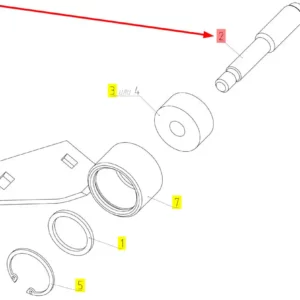 Oryginalny sworzeń mocujący o numerze katalogowym 100121652, stosowany w kombajnach zbożowych marki Rostselmash schemat.