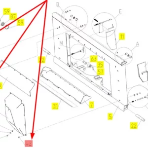 Oryginalna śruba o wymiarach M8 x 20 mm i numerze katalogowym 100127836, stosowana w kombajnach zbożowych marki Rostselmash. schemat