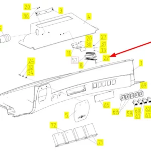 Oryginalna śruba o wymiarach M5 x 20, klasie twardości 4.8 i numerze katalogowym 100129752, stosowana w kombajnach zbożowych marki Rostselmash schemat.