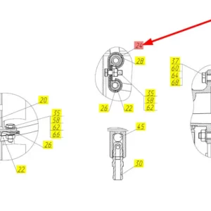 Oryginalna uszczelka izolacyjna o numerze katalogowym 100134073, stosowana w kombajnach zbożowych marki Rostselmash schemat.