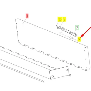 Oryginalna oś mocująca o numerze katalogowym 100134705, stosowana w kombajnach zbożowych marki Rostselmash schemat.
