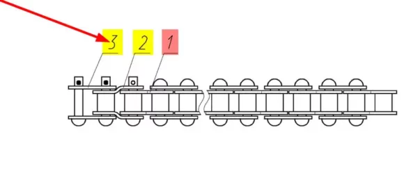 Oryginalna spinka łańcucha  RE425 o numerze katalogowym 100136822, stosowana w hederach i kombajnach zbożowych marki Rostselmash schemat.