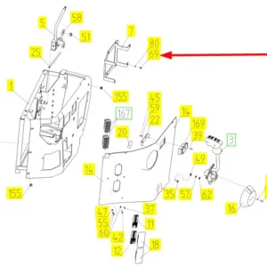 Oryginalna śruba o wymiarach M6 x 12, klasie twardości 8.8 i numerze katalogowym 100161439, stosowana w kombajnach zbożowych marki Rostselmash schemat.