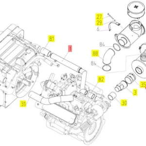 Oryginalny przewód powietrzny o numerze katalogowym 100163252, stosowany w kombajnach zbożowych marki Rostselmash schemat.