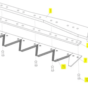 Oryginalny nit o wymiarze 6 x 18 mm i numerze katalogowym 100165012, stosowany w hederach zbożowych marki Rostselmash. Schemat
