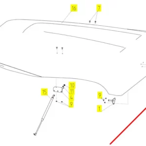 Oryginalna śruba o wymiarach M6 x 20 i numerze katalogowym 100165346, stosowana w kombajnach zbożowych marki Rostselmash schemat.