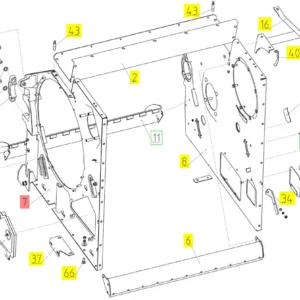 Oryginalny sworzeń o numerze katalogowym 100165652, stosowany w kombajnach zbożowych marki Rostselmash schemat.