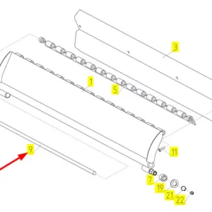 Oryginalny pręt zawiasu o numerze katalogowym 100165842, stosowany w kombajnach zbożowych marki Rostselmash schemat.