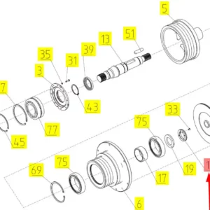 Oryginalny wkręt M6- 6g x 12 o numerze katalogowym 100179344, stosowany w kombajanch zbożowych marki Rostselmash- schemat.
