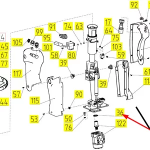 Oryginalna podkładka dystansowa o numerze katalogowym 100210583, stosowana w kombajnach zbożowych marki Rostselmash schemat.