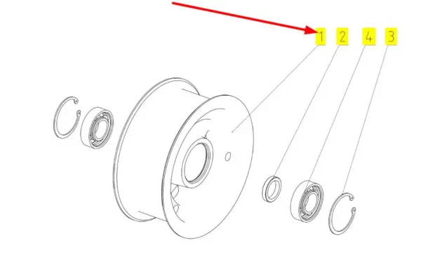 Oryginalne koło napinające o numerze katalogowym 100230951, stosowane w kombajnach zbożowych marki Rostselmash schemat.