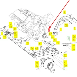 Oryginalna piasta koła pasowego o numerze katalogowym 100235346, stosowana w kombajnach zbożowych marki Rostselmash schemat.