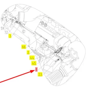 Oryginalna dźwignia o numerze katalogowym 100236599, stosowana w kombajnach zbożowych marki Rostselmash schemat.