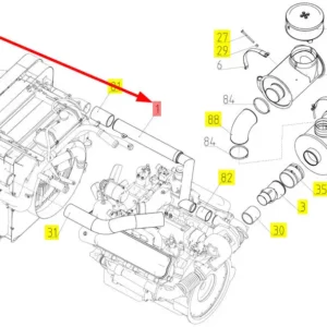 Oryginalna rura dolotu powietrza o numerze katalogowym 100238060, stosowana w kombajnach zbożowych marki Rostselmash schemat.