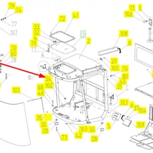 Oryginalna tuleja przewodu o numerze katalogowym 100239130, stosowana w kombajnach zbożowych marki Rostselmash schemat.