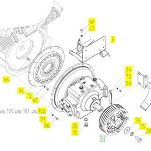 Oryginalny element mocujący o numerze katalogowym 100239790, stosowany w kombajnach zbożowych marki Rostselmash schemat.