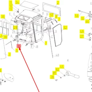 Oryginalna uszczelka o numerze katalogowym 100251946, stosowana w kombajnach zbożowych marki Rostselmash schemat.