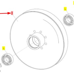 Oryginalne koło pasowe o numerze katalogowym 100314666, stosowane w hederach marki Rostselmash- schemat.