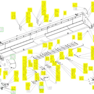 Oryginalny wkręt o numerze katalogowym 100421917, stosowany w hederach zbożowych marki Rostselmash. schemat