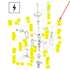 Oryginalna nakrętka stacyjki o numerze katalogowym 100449729, stosowana w kombajnach zbożowych marki Rostselmash schemat.
