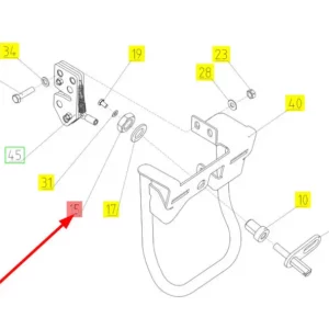 Oryginalna nakrętka M18 x 1,5 o numerze katalogowym 100459119, stosowana w kombajnach zbożowych marki Rostselmash schemat.