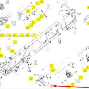 Oryginalne koło napędowe o numerze katalogowym 100504837, stosowane w hederach zbożowych marki Rostselmash schemat