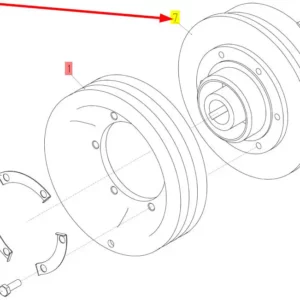 Oryginalne sprzęgło elektromagnetyczne o numerze katalogowym 100552250, stosowane w kombajnach zbożowych marki Rostselmash schemat.