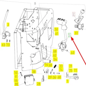Oryginalna dźwignia joystick o numerze katalogowym 100552992, stosowana w kombajnach zbożowych marki Rostselmash schemat.