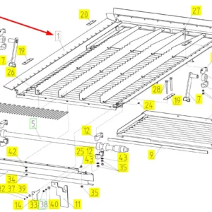 Oryginalny podsiewacz kompletny o numerze katalogowym 100560749, stosowany w kombajnach zbożowych marki Rostselmash schemat.