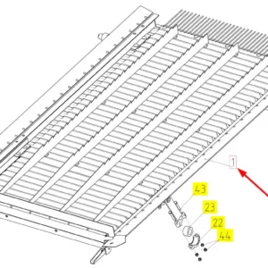 Oryginalny podsiewacz kompletny o numerze katalogowym 100563513, stosowany w kombajnach zbozowych marki Rostselmash schemat.