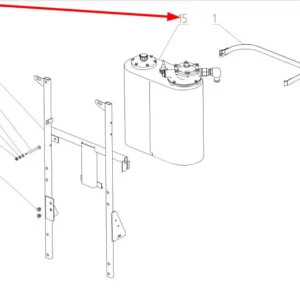 Oryginalny zbiornik oleju hydraulicznego o numerze katalogowym 100603659, stosowany w kombajnach zbożowych marki Rostselmash schemat.