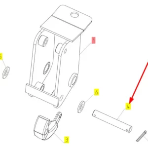 Oryginalny sworzeń mocujący o numerze katalogowym 100636651, stosowany w kombajnach zbożowych marki Rostselmash schemat.