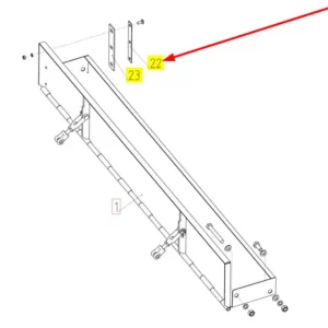 Oryginalna listwa mocująca chwytacz kamieni o numerze katalogowym 100643447, stosowana w kombajnach zbożowych marki Rostselmash schemat.