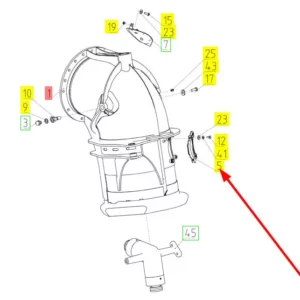 Oryginalna zaślepka o numerze katalogowym 100648361, stosowana w kombajnach zbożowych marki Rostselmash schemat.