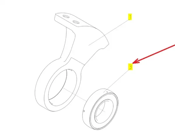 Oryginalne łożysko o numerze katalogowym 100651818, stosowana w kombajnach zbożowych marki Rostselmash. schemat